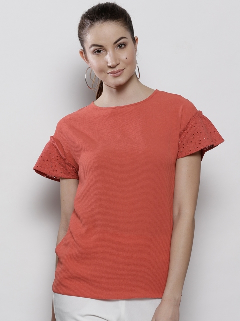 

DOROTHY PERKINS Women Rust Red Solid Top