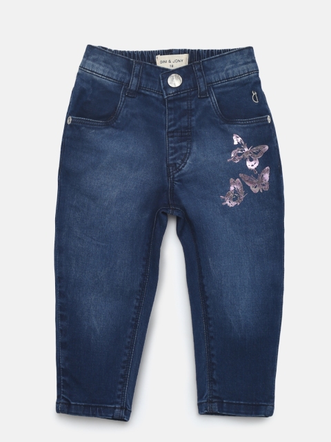 

Gini and Jony Girls Navy Blue Regular Fit Mid-Rise Clean Look Stretchable Jeans