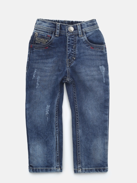 

Gini and Jony Boys Blue Slim Fit Mid-Rise Low Distressed Stretchable Jeans