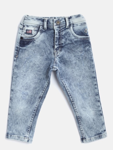

Gini and Jony Boys Blue Mid-Rise Low Distress Stretchable Jeans
