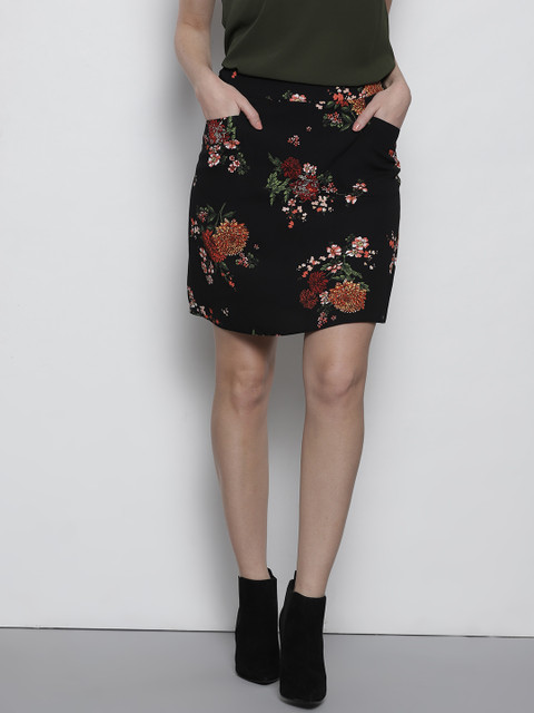 

DOROTHY PERKINS Black Floral Print Pencil Skirt