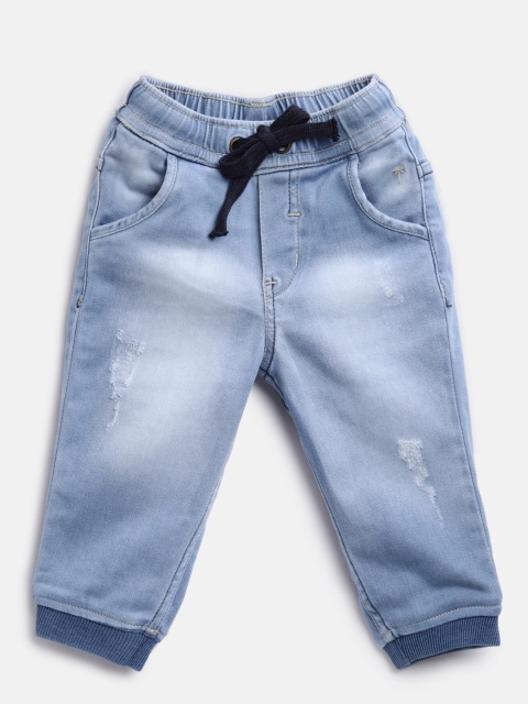 

Palm Tree Boys Blue Jogger Mid-Rise Low Distress Stretchable Jeans