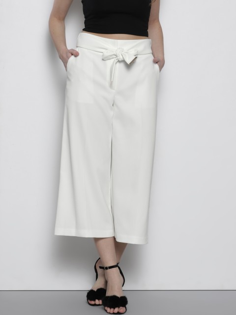 

DOROTHY PERKINS Women White Regular Fit Solid Culottes