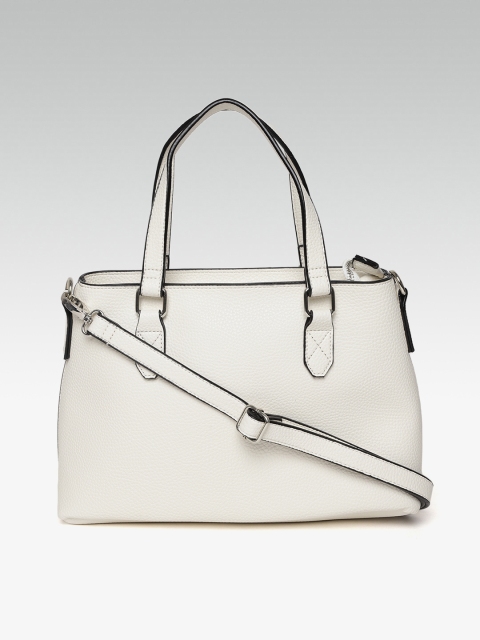 

DOROTHY PERKINS Off-White Solid Handheld Bag with Sling Strap
