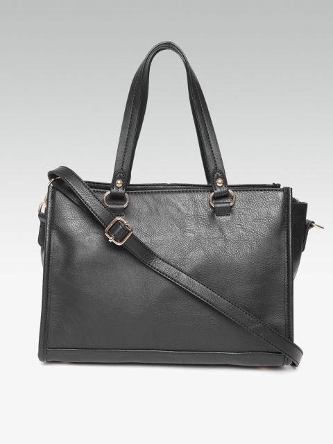 

DOROTHY PERKINS Black Solid Handheld Bag with Sling Strap