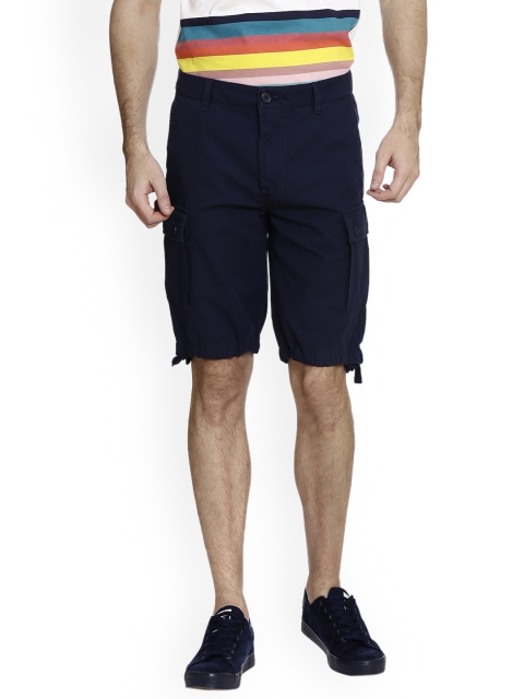 

United Colors of Benetton Men Navy Blue Solid Regular Fit Chino Shorts