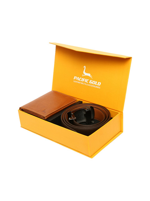 

Pacific Gold Men Brown & Tan Accessory Gift Set