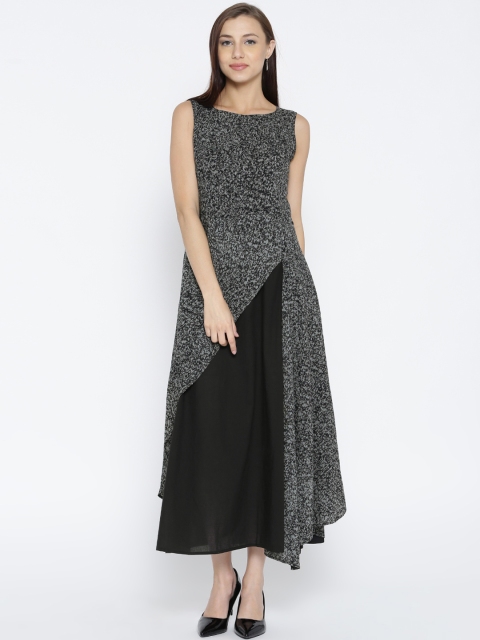 

Jaipur Kurti Women Black Printed Maxi Dress