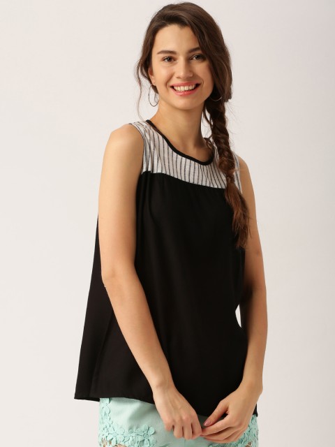 

Jaipur Kurti Women Black Solid A-Line Top