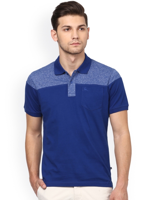

Parx Men Blue Solid Polo Collar T-shirt