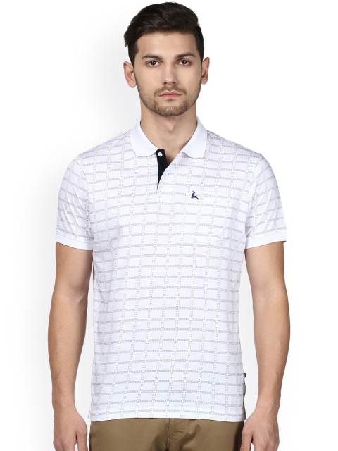 

Parx Men White Printed Polo Collar T-shirt
