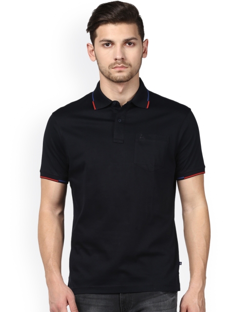 

Parx Men Navy Blue Solid Polo Collar T-shirt