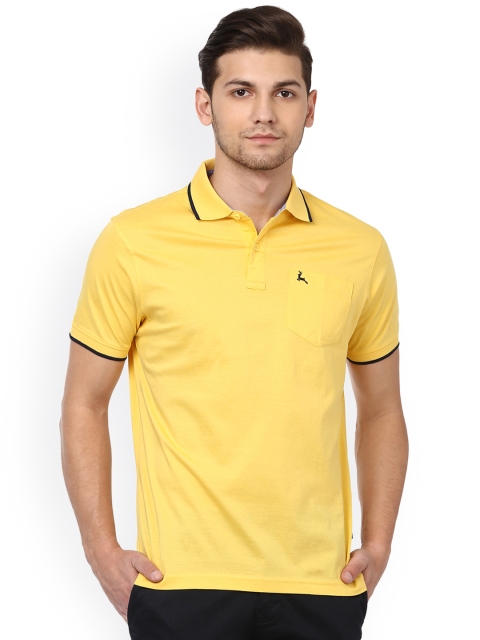 

Parx Men Yellow Solid Polo Collar T-shirt