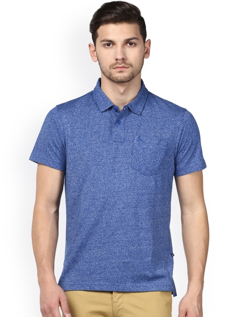 

Parx Men Blue Solid Polo Collar T-shirt