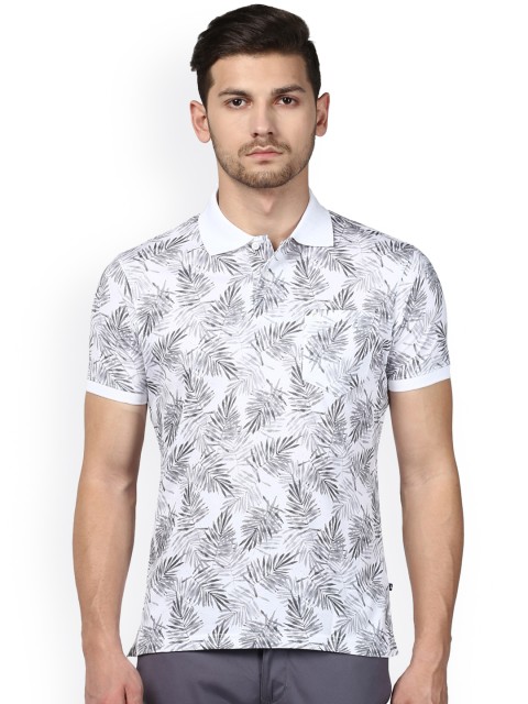 

Parx Men White Printed Polo Collar T-shirt