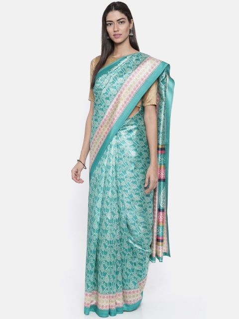 

KUPINDA Green Printed Art Silk Saree