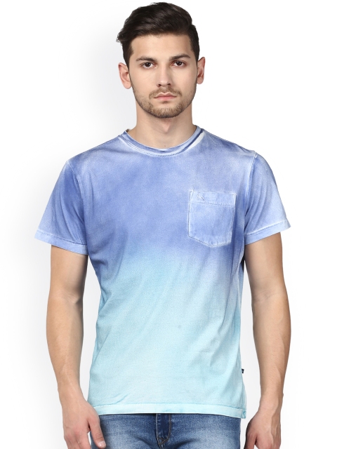 

Parx Men Blue Dyed Round Neck T-shirt