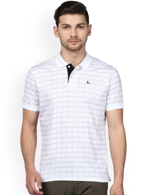 

Parx Men White Striped Polo Collar T-shirt