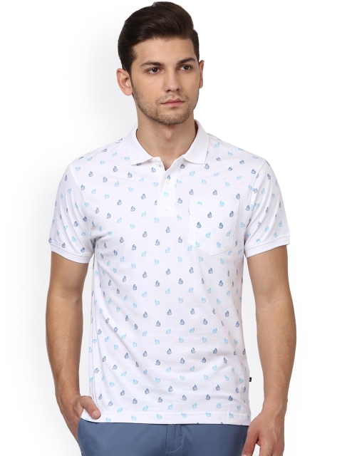 

Parx Men White Printed Polo Collar T-shirt