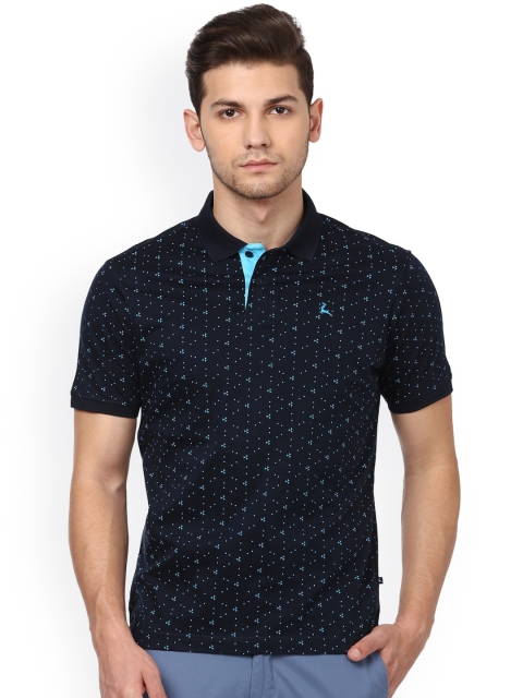 

Parx Men Navy Blue Printed Polo Collar T-shirt