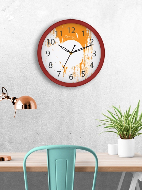 

Story@home White Round Printed Analogue Wall Clock