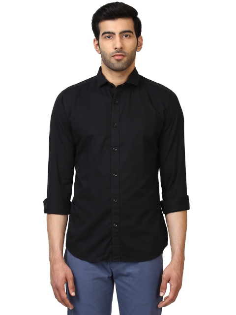 

Raymond Men Black Slim Fit Solid Formal Cotton Shirt