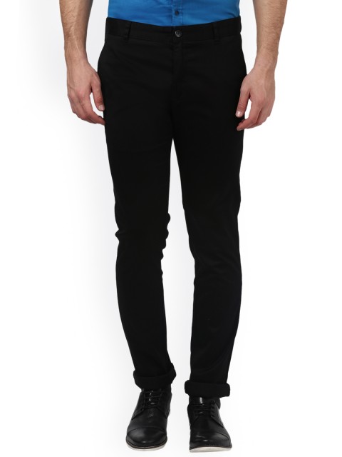 

Parx Men Black Slim Fit Solid Regular Trousers