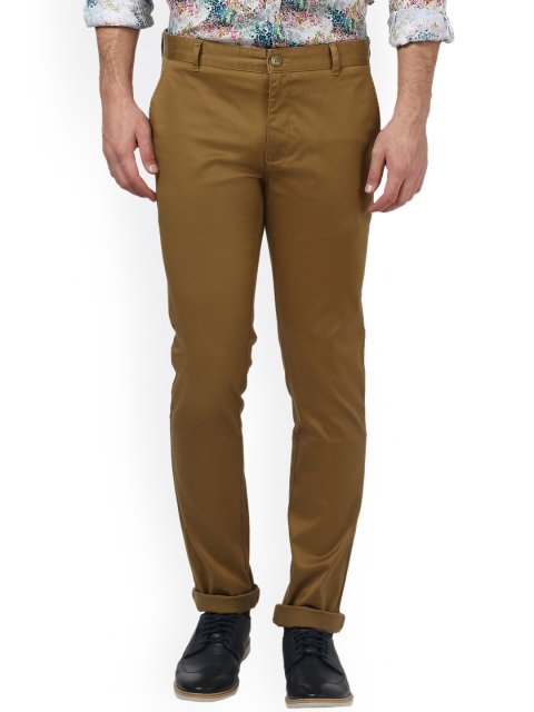 

Parx Men Brown Slim Fit Solid Chinos, Khaki