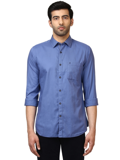 

Raymond Men Blue Regular Fit Solid Formal Cotton Shirt