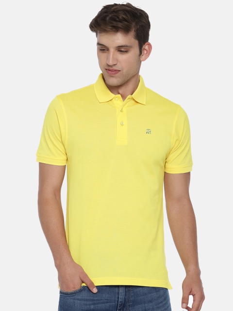 

Raymond Men Yellow Solid Polo Collar T-shirt