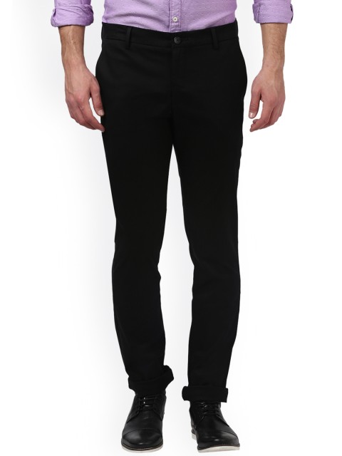 

Parx Men Black Slim Fit Solid Regular Trousers