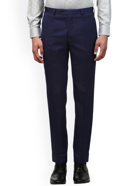 

Raymond Men Blue Slim Fit Solid Formal Trousers