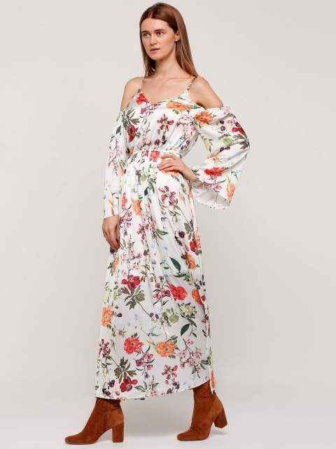 

Splash Women White Floral Print A-Line Maxi Dress