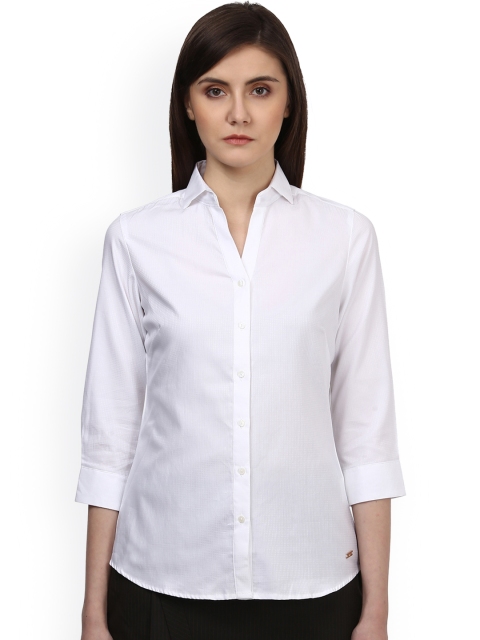

Park Avenue Women White Regular Fit Solid Formal Shirt