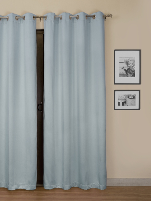

ROSARA HOME Blue Black Out Door Curtains