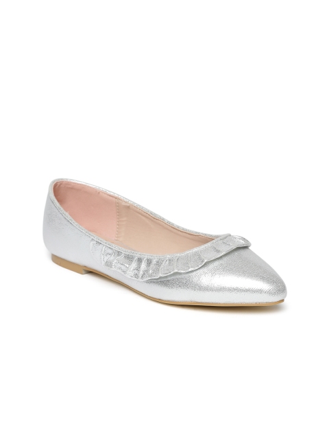 

Carlton London Women Silver-Toned Solid Ballerinas