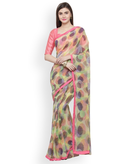 

Shaily Multicoloured Pure Georgette Printed Saree, Multi