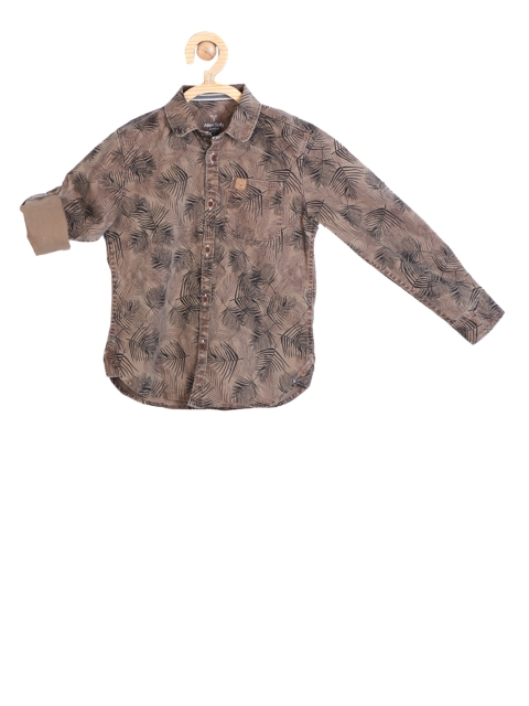 

Allen Solly Junior Boys Brown & Black Regular Fit Printed Casual Shirt