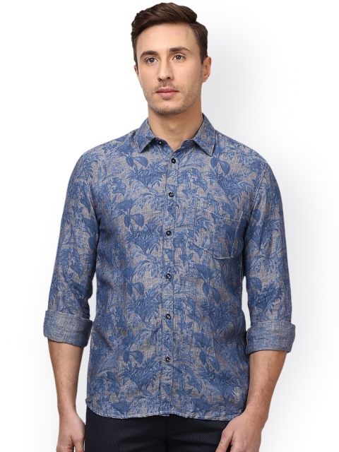 

Parx Men Blue & Grey Slim Fit Printed Casual Shirt