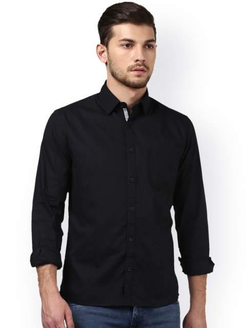 

Parx Men Black Slim Fit Solid Casual Shirt