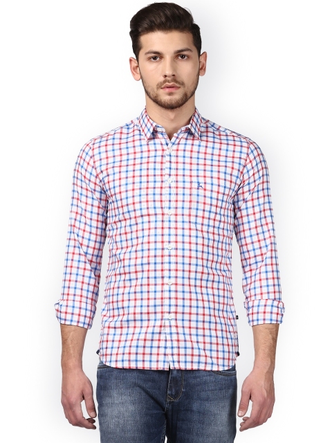 

Parx Men White & Red Slim Fit Checked Casual Shirt