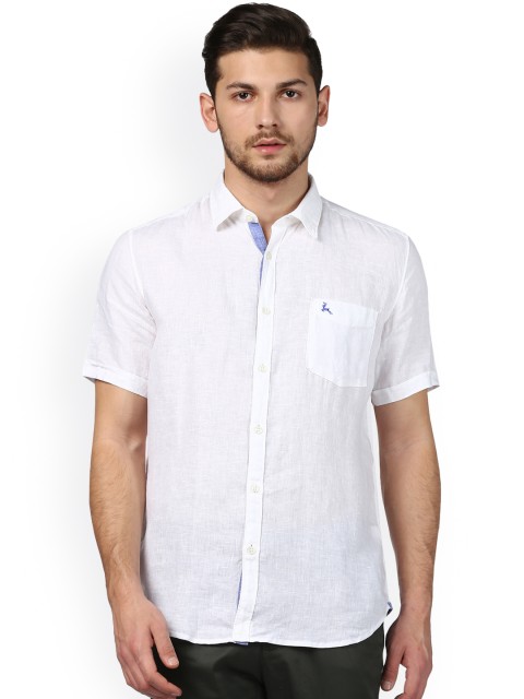 

Parx Men White Slim Fit Solid Casual Cotton Shirt