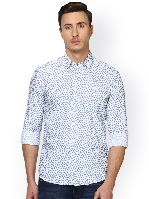 

Parx Men White & Blue Slim Fit Printed Casual Shirt