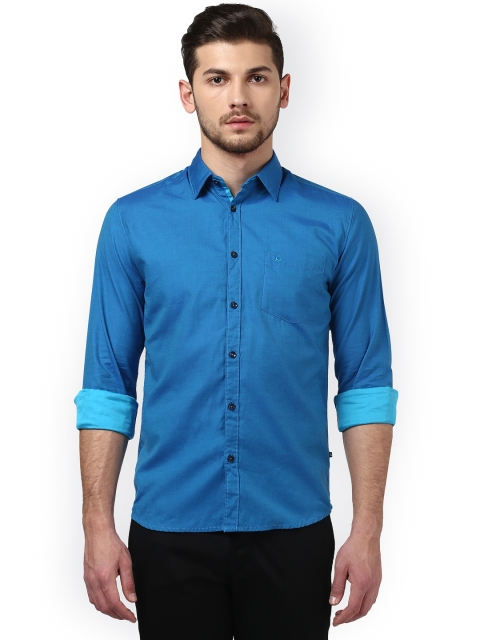 

Parx Men Blue Slim Fit Solid Casual Shirt