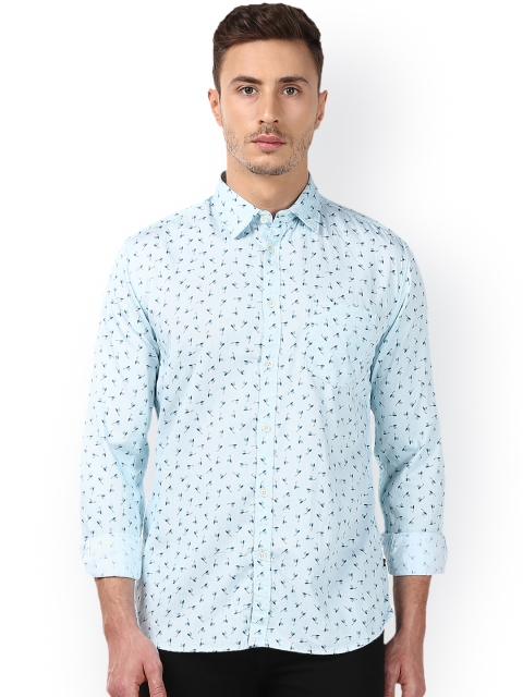 

Parx Men Blue Slim Fit Printed Casual Shirt