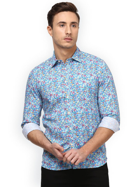 

Parx Men Blue Slim Fit Printed Casual Shirt