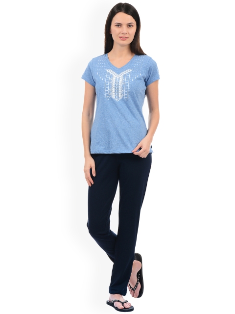 

Sweet Dreams Women Blue Printed Night Suit 221518