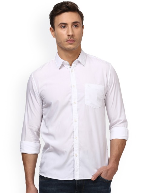 

Parx Men White Slim Fit Solid Casual Shirt