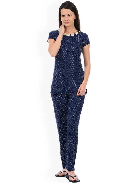 

Sweet Dreams Women Navy Solid Night Suit 226418, Navy blue