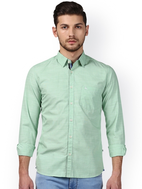 

Parx Men Green Slim Fit Solid Casual Shirt